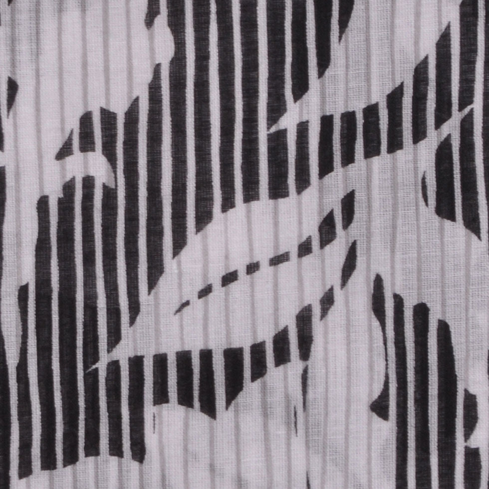 Black & White Floral Cotton Voile Detail Black & White Floral Cotton Voile Detail