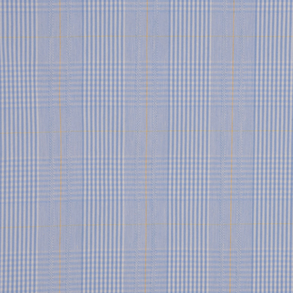 Italian Light Blue Plaid Botton-Weight Cotton Italian Light Blue Plaid Botton-Weight Cotton