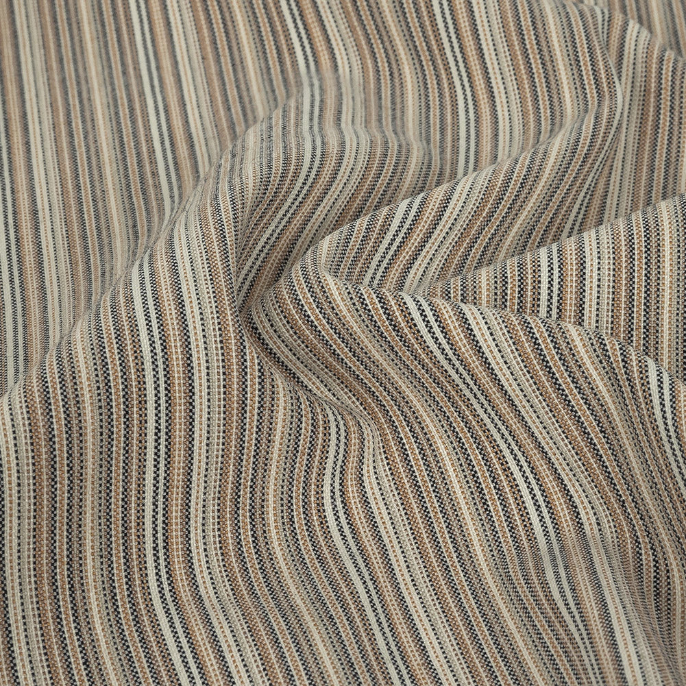 Blended Beige Striped Suiting Detail Blended Beige Striped Suiting Detail
