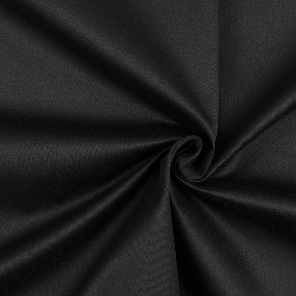 Italian Black Heavy Stretch Cotton Sateen Italian Black Heavy Stretch Cotton Sateen
