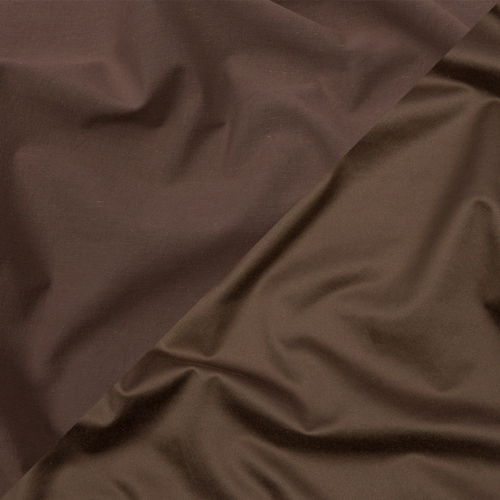 Taupe Double Faced Stretch Polyester Sateen and Twill Taupe Double Faced Stretch Polyester Sateen and Twill