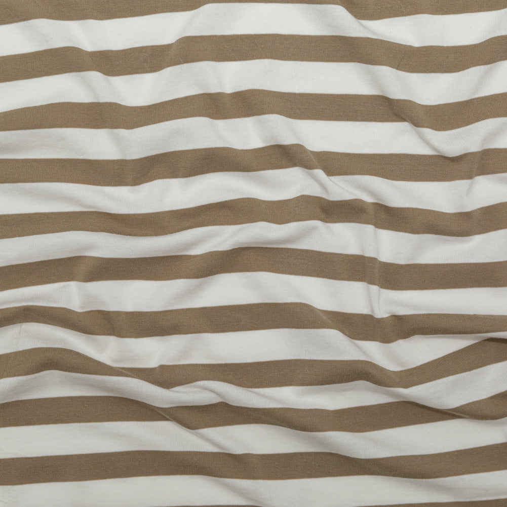 Incense and Marshmallow Awning Striped Cotton Jersey Incense and Marshmallow Awning Striped Cotton Jersey