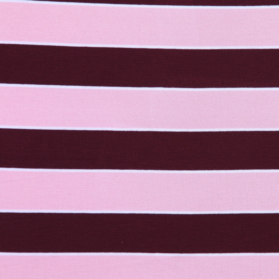 Pink and Burgndy Awing Striped Stretch Jersey Knit Pink and Burgndy Awing Striped Stretch Jersey Knit