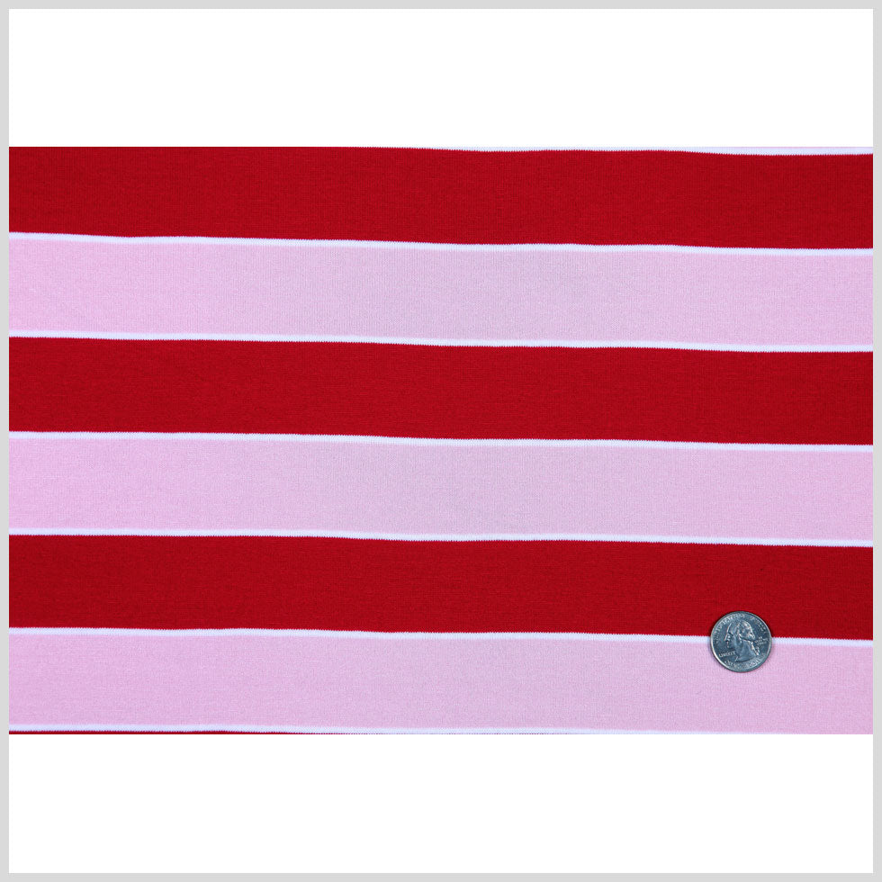 Formula One and Candy Pink Awing Striped Stretch Jersey Knit Full Formula One and Candy Pink Awing Striped Stretch Jersey Knit Full