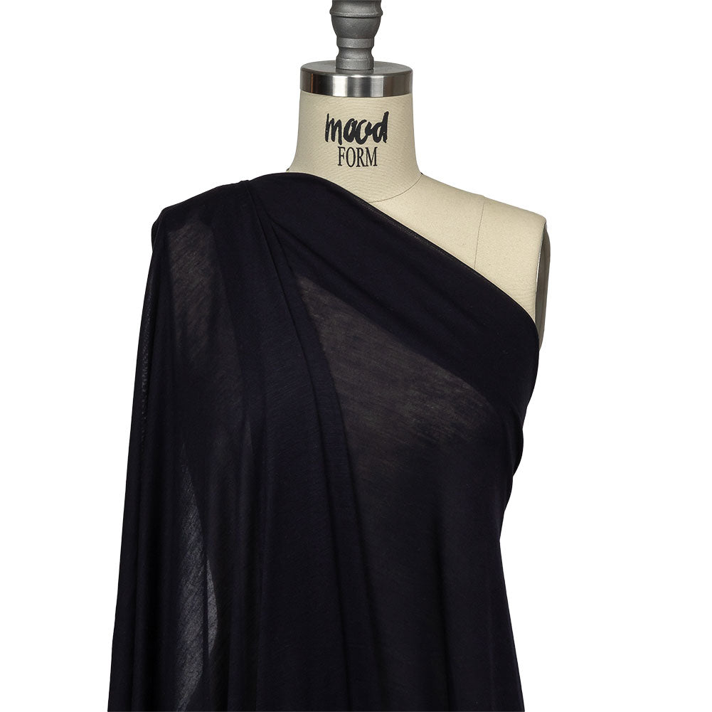 Midnight Navy Cotton and Rayon Jersey Drape Midnight Navy Cotton and Rayon Jersey Drape