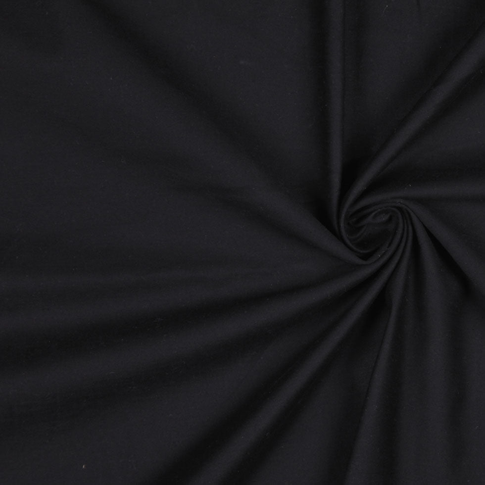 Black Stretch Brushed Cotton Woven Black Stretch Brushed Cotton Woven