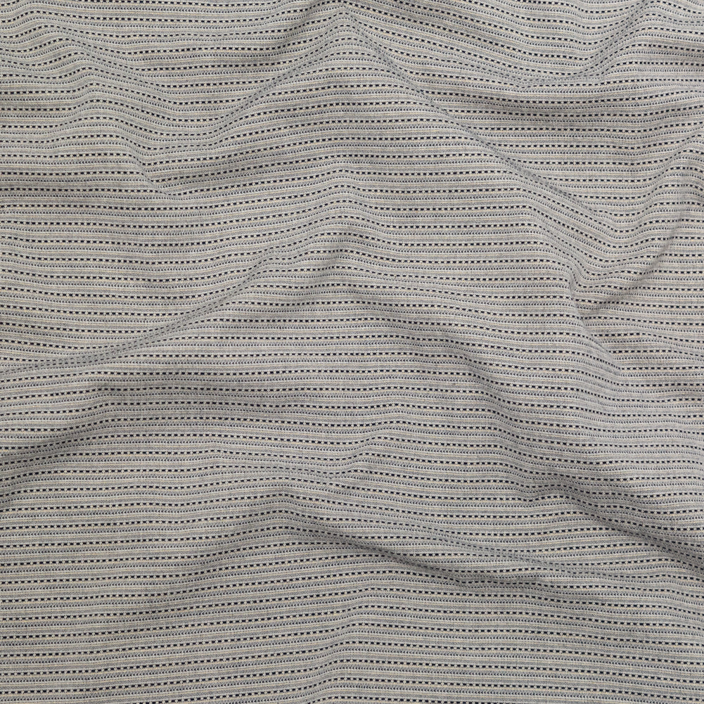 True Navy and Metallic Gold Striped Cotton Tweed True Navy and Metallic Gold Striped Cotton Tweed
