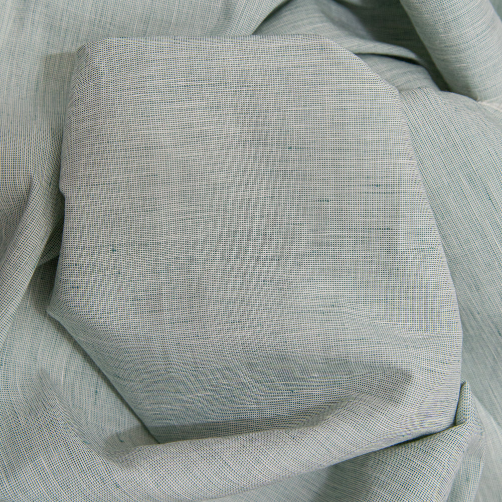 Italian Ocean Wave and White Striated Lightweight Linen Woven Detail Italian Ocean Wave and White Striated Lightweight Linen Woven Detail