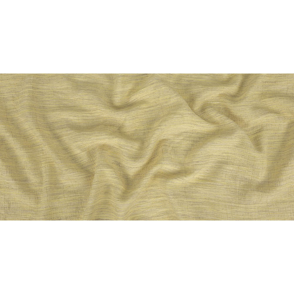 Pale Lemon, Ivory and Beige Striated Crinkled Linen and Polyester Double Cloth Full Pale Lemon, Ivory and Beige Striated Crinkled Linen and Polyester Double Cloth Full