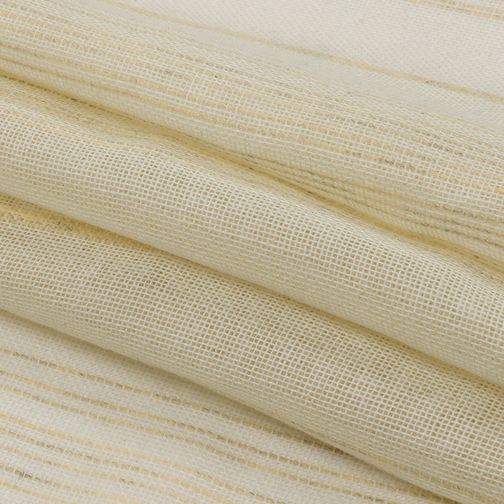 Ivory and Beige Striped Polyester Burlap Folded Ivory and Beige Striped Polyester Burlap Folded