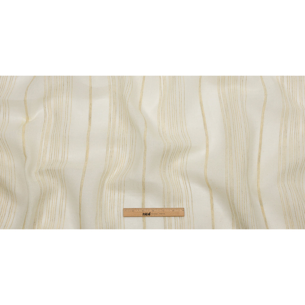 Ivory and Beige Striped Polyester Burlap Full Ivory and Beige Striped Polyester Burlap Full