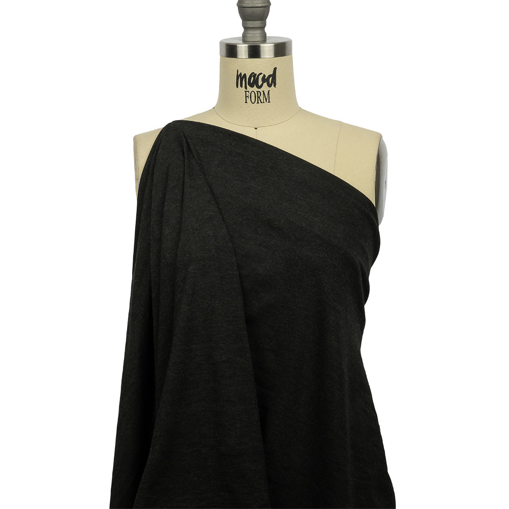 Heathered Charcoal Stretch Rayon Jersey Drape Heathered Charcoal Stretch Rayon Jersey Drape