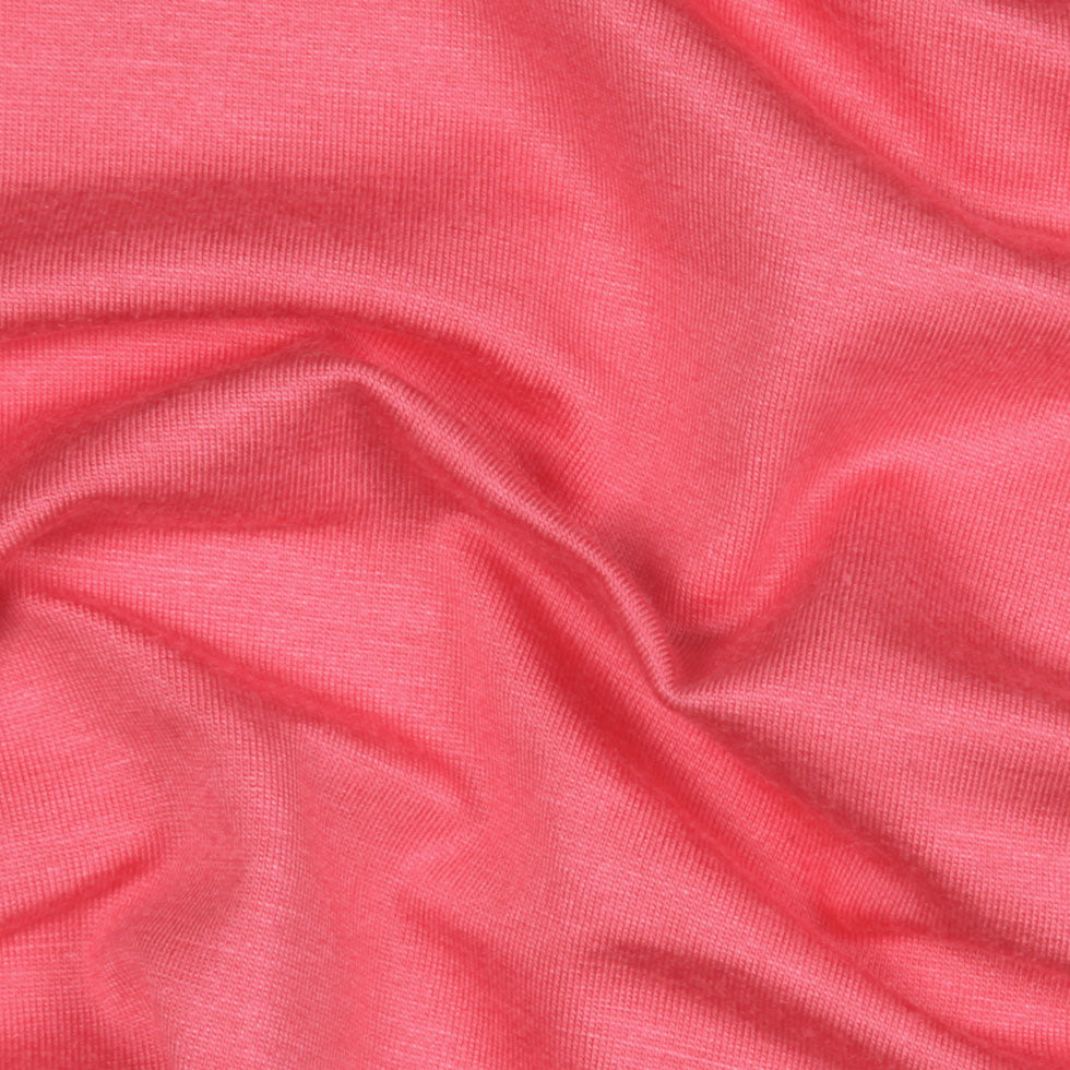 Bright Salmon Solid Jersey Detail Bright Salmon Solid Jersey Detail