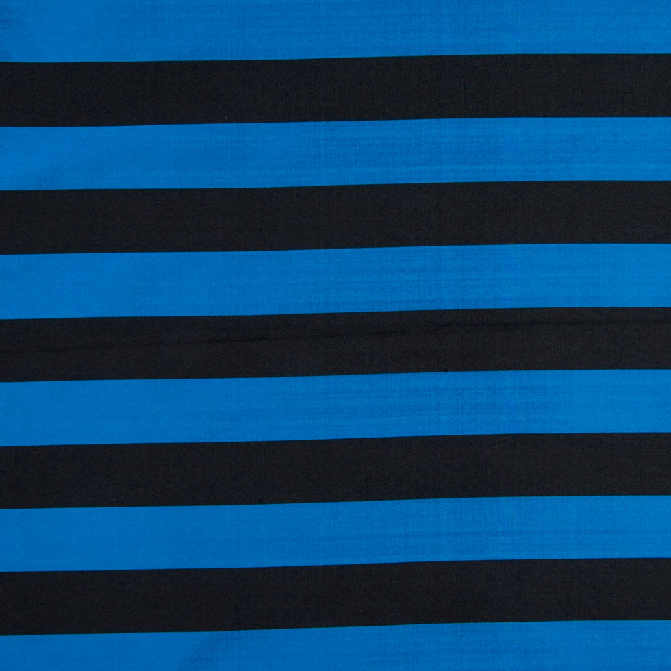 Black/Marine Awning Striped Polyester Taffeta Black/Marine Awning Striped Polyester Taffeta