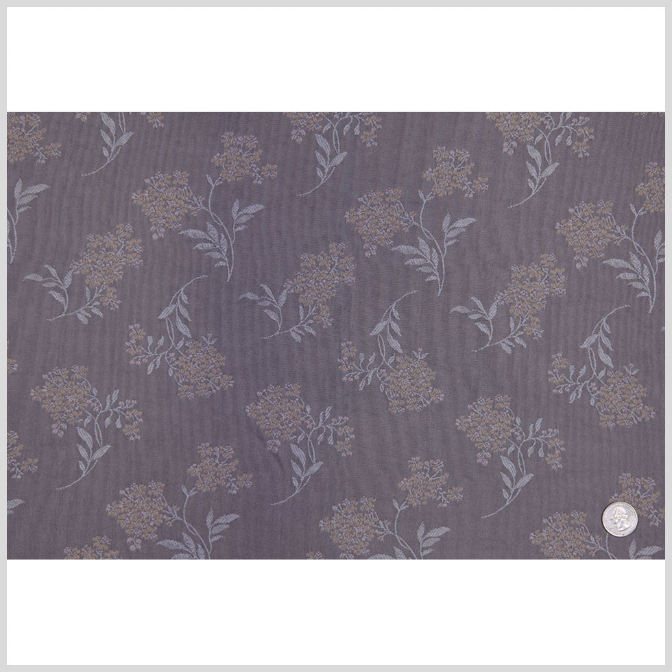 Chinois Ivory and Taupe Floral Poly Brocade Full Chinois Ivory and Taupe Floral Poly Brocade Full