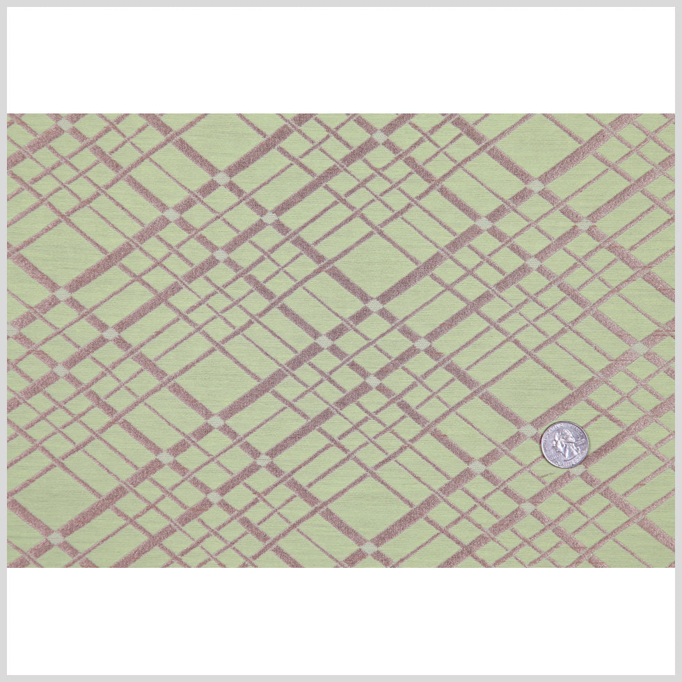 Muted Gold and Lime Double-Faced Italian Geometric Brocade Full Muted Gold and Lime Double-Faced Italian Geometric Brocade Full