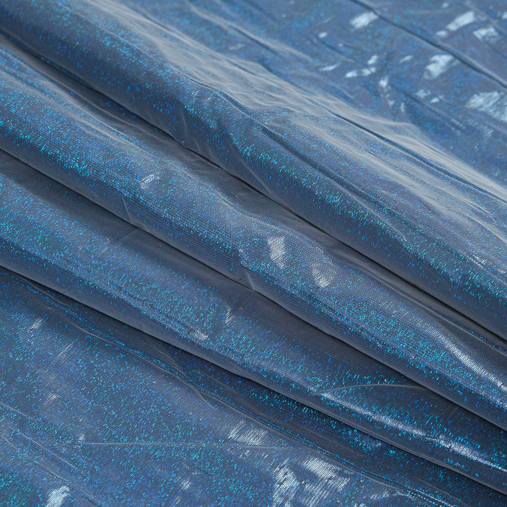 Metallic Blue and Taupe Woven Double Cloth Folded Metallic Blue and Taupe Woven Double Cloth Folded
