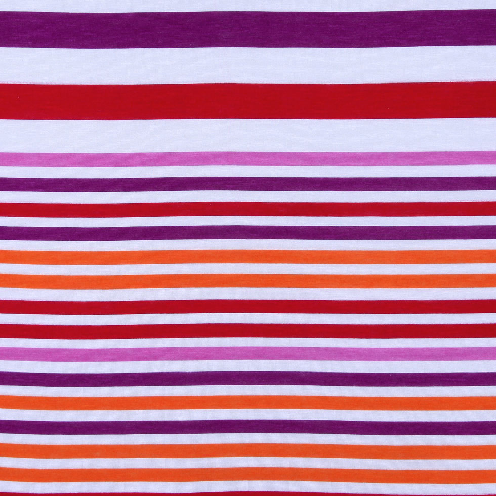 White/Multi-Colored Jersey Stripes Detail White/Multi-Colored Jersey Stripes Detail