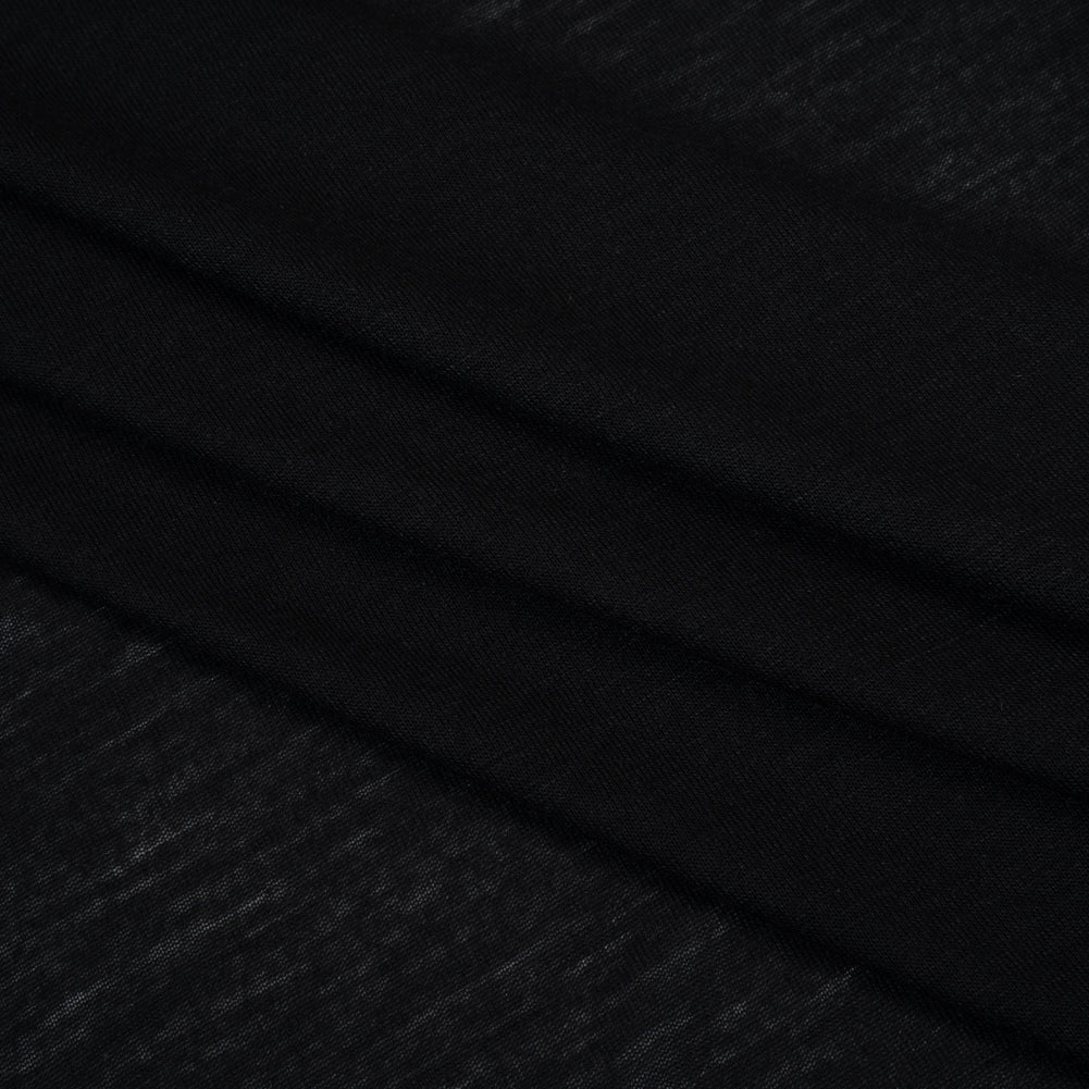 Lightweight Polyester Jersey Made in Italy - Black - Deadstock Folded Lightweight Polyester Jersey Made in Italy - Black - Deadstock Folded