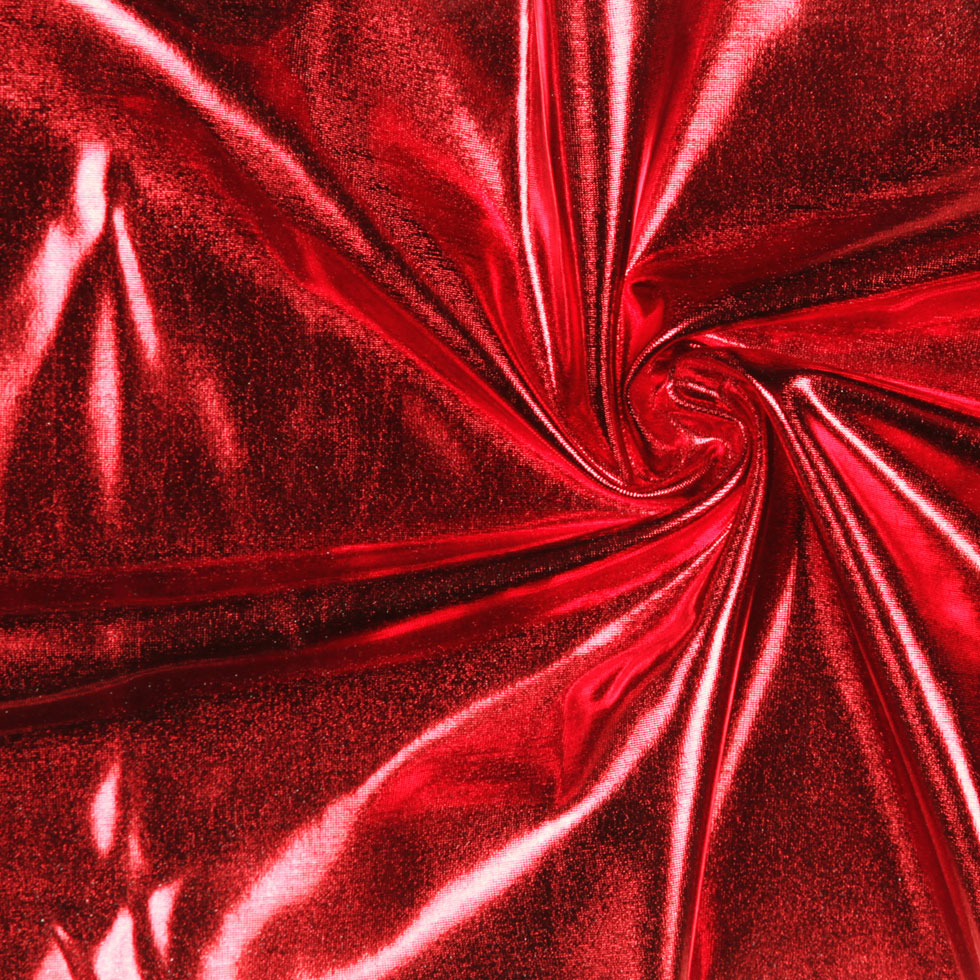 Metallic Ruby Red Polyester Spandex Metallic Ruby Red Polyester Spandex