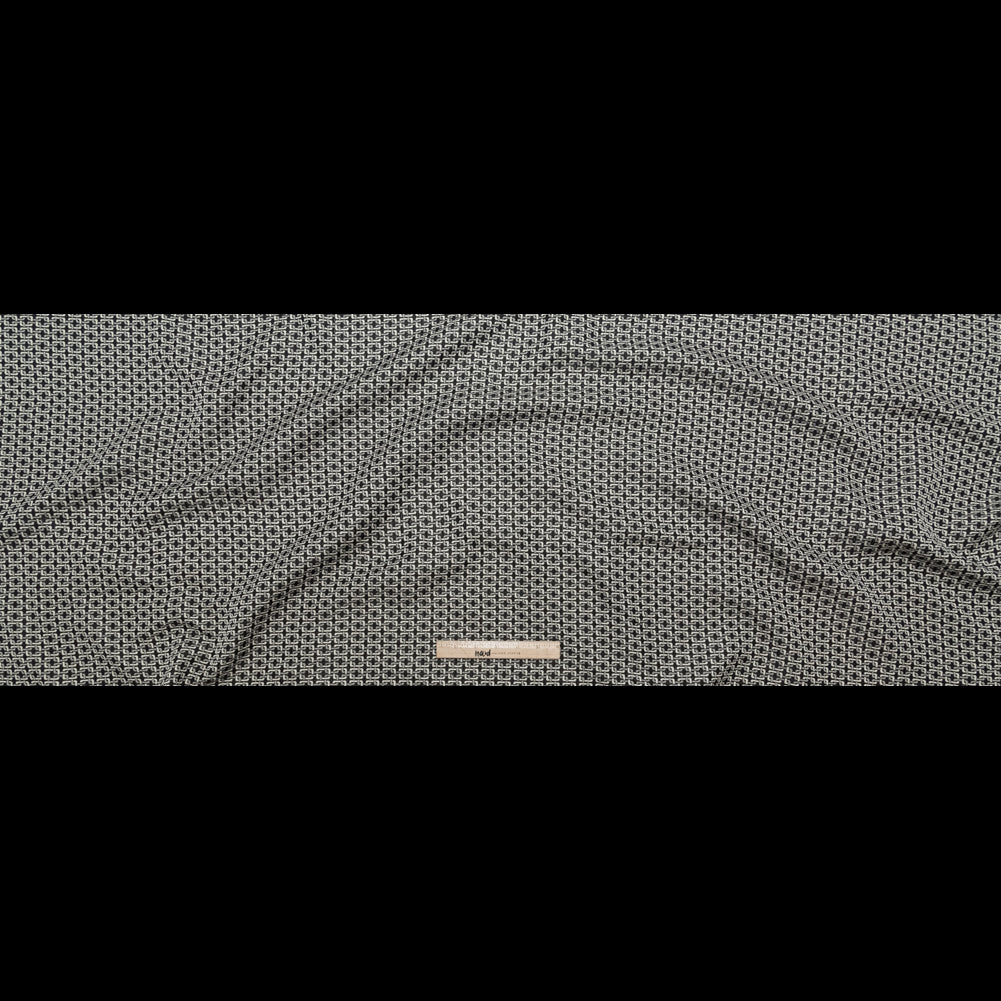 Pelican and Black Olive Geometric Reversible Polyester Jacquard Full Pelican and Black Olive Geometric Reversible Polyester Jacquard Full