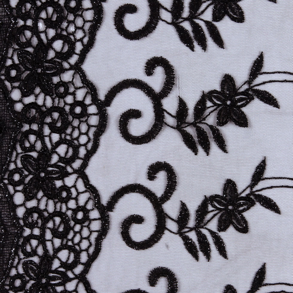 Black Floral Tulle & Crinoline Detail Black Floral Tulle & Crinoline Detail