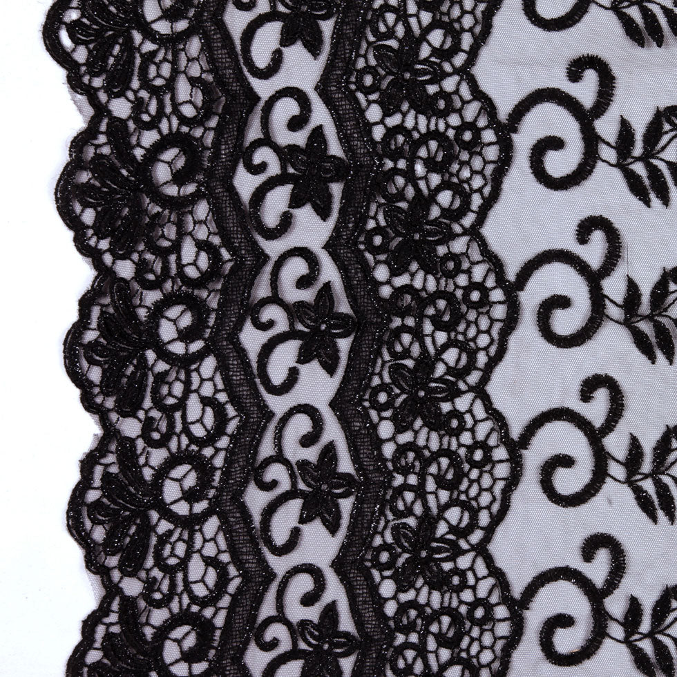 Black Floral Tulle & Crinoline Black Floral Tulle & Crinoline