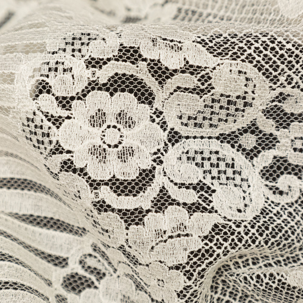Carolina Herrera French Vaporous Gray Re-embroidered Chantilly Lace Detail Carolina Herrera French Vaporous Gray Re-embroidered Chantilly Lace Detail