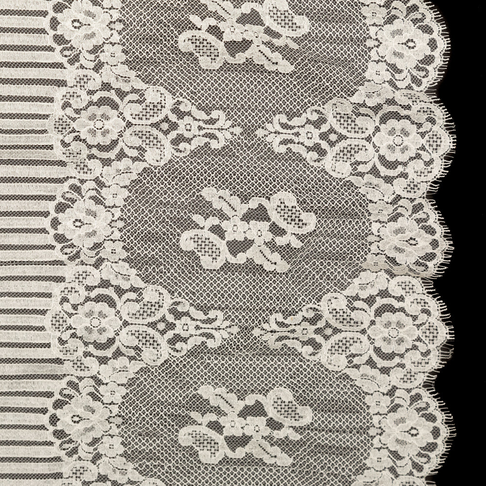 Carolina Herrera French Vaporous Gray Re-embroidered Chantilly Lace Carolina Herrera French Vaporous Gray Re-embroidered Chantilly Lace