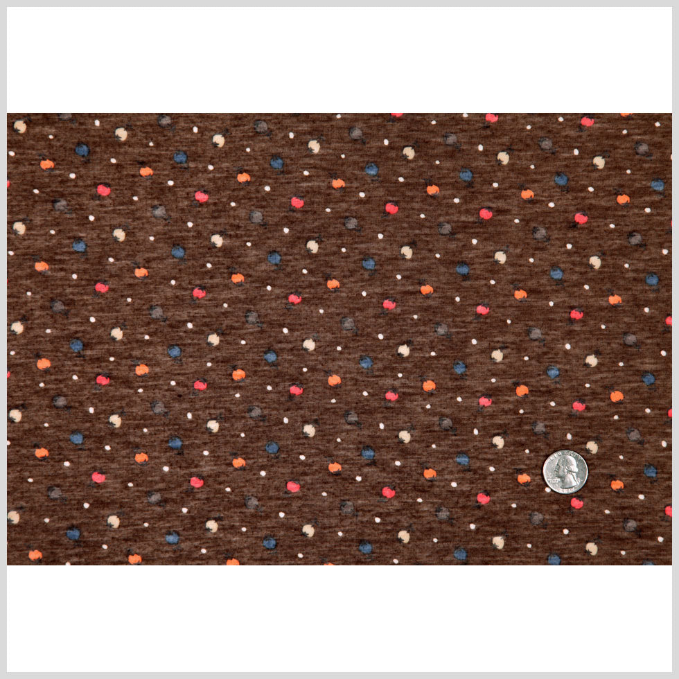 Italian Carob Brown Printed Tissue-Weight Jersey Full Italian Carob Brown Printed Tissue-Weight Jersey Full