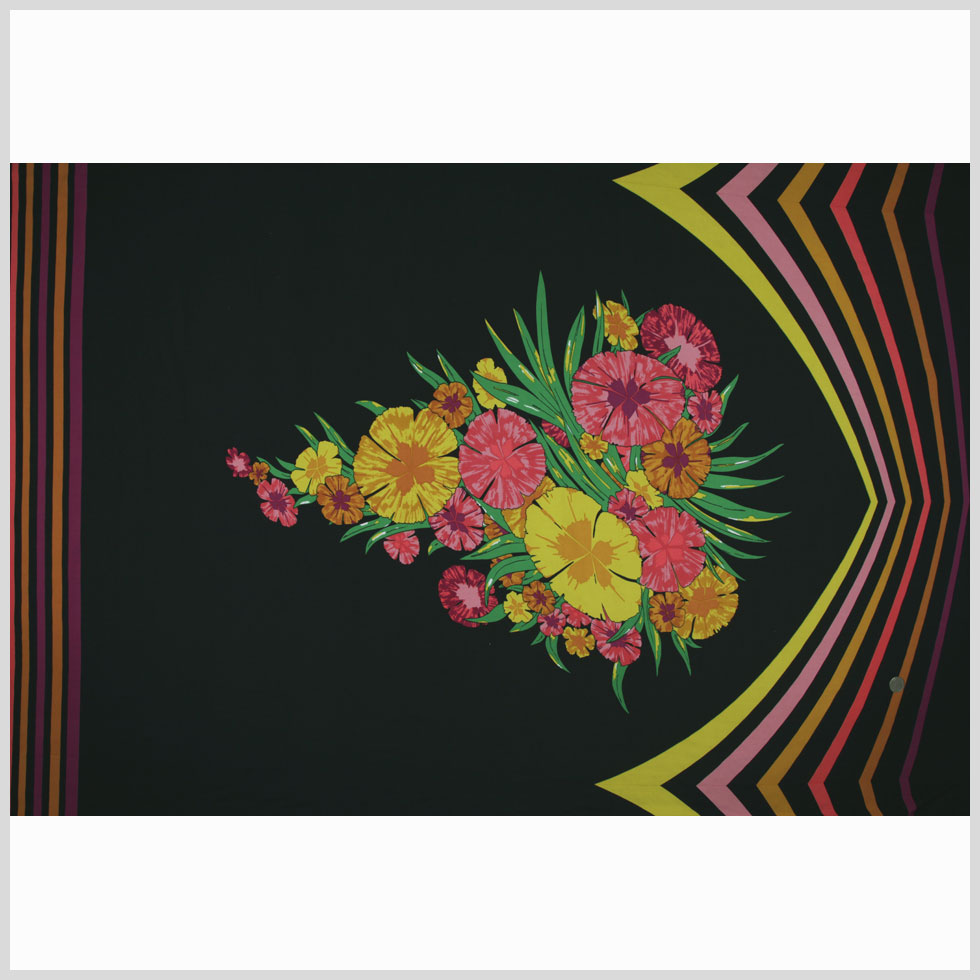 Italian Black Floral Poly Jersey Panel Print Full Italian Black Floral Poly Jersey Panel Print Full
