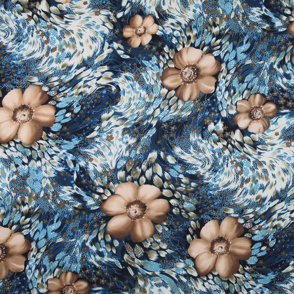 Multicolor Floral Rayon Jersey Print Multicolor Floral Rayon Jersey Print