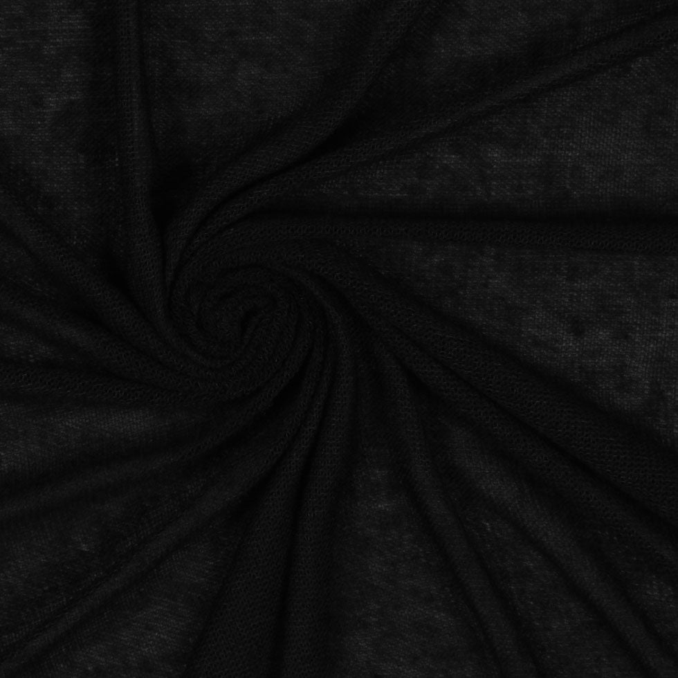 Black Sheer Rayon Knit Detail Black Sheer Rayon Knit Detail