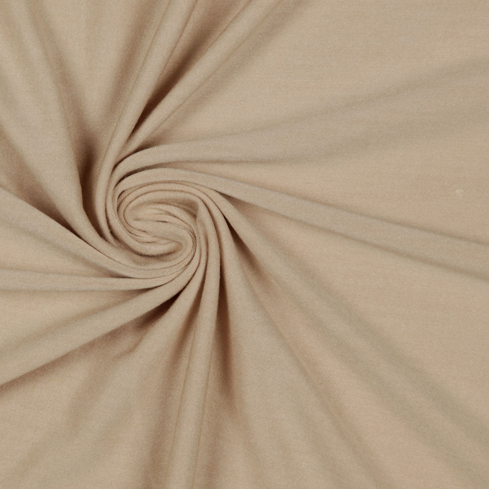 Beige Stretch Rayon Jersey Detail Beige Stretch Rayon Jersey Detail