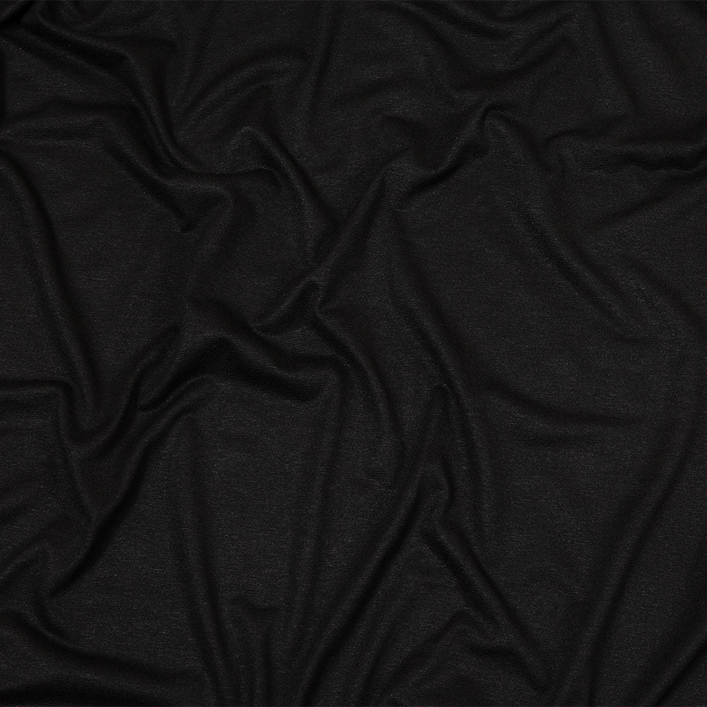Black Slubbed Stretch Rayon Jersey Black Slubbed Stretch Rayon Jersey