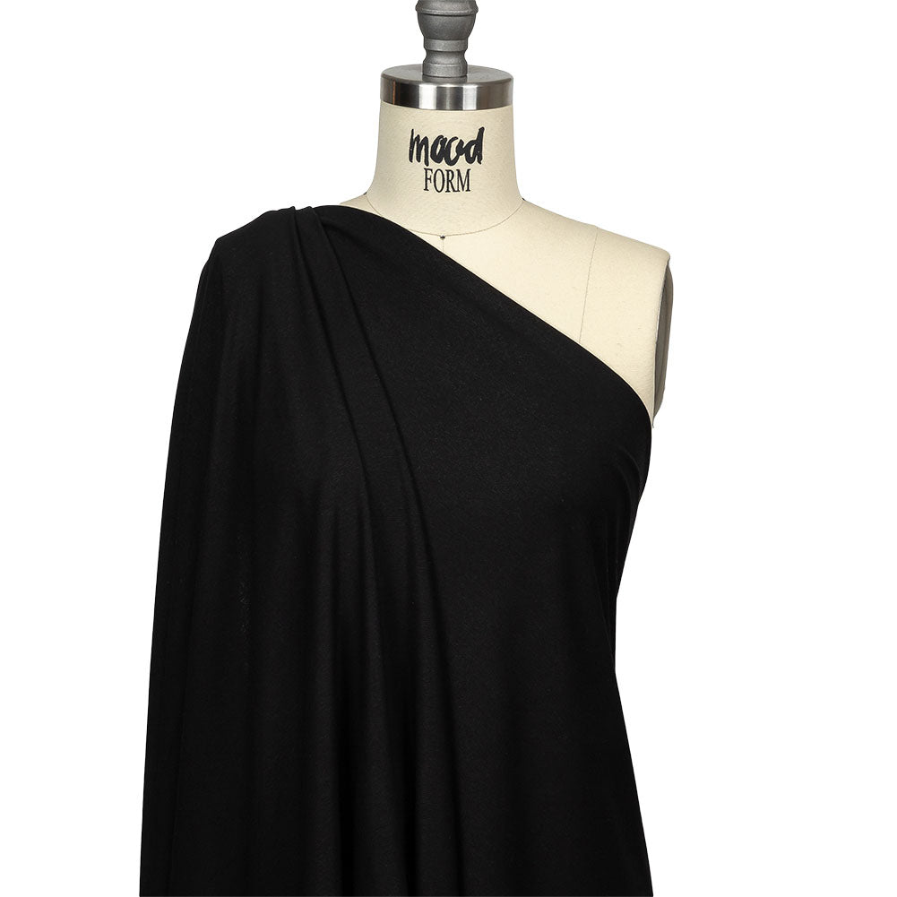 Black Stretch Rayon Jersey Drape Black Stretch Rayon Jersey Drape