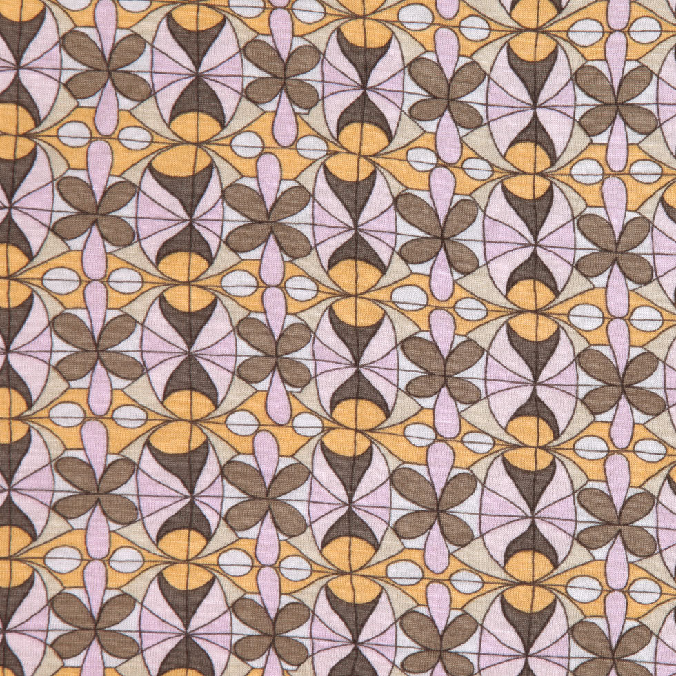 Melons and Pink Stained-Glass Rayon Jersey Melons and Pink Stained-Glass Rayon Jersey