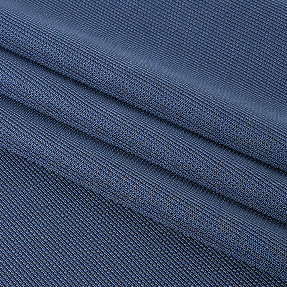 Dark Blue Rayon Pique Knit Folded Dark Blue Rayon Pique Knit Folded