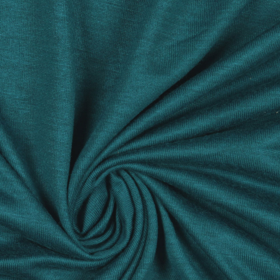 Deep Turquoise Stretch Rayon Jersey Detail