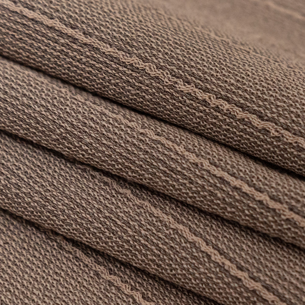 Warm Taupe Blended Crepe with Tactile Stripes Folded Warm Taupe Blended Crepe with Tactile Stripes Folded