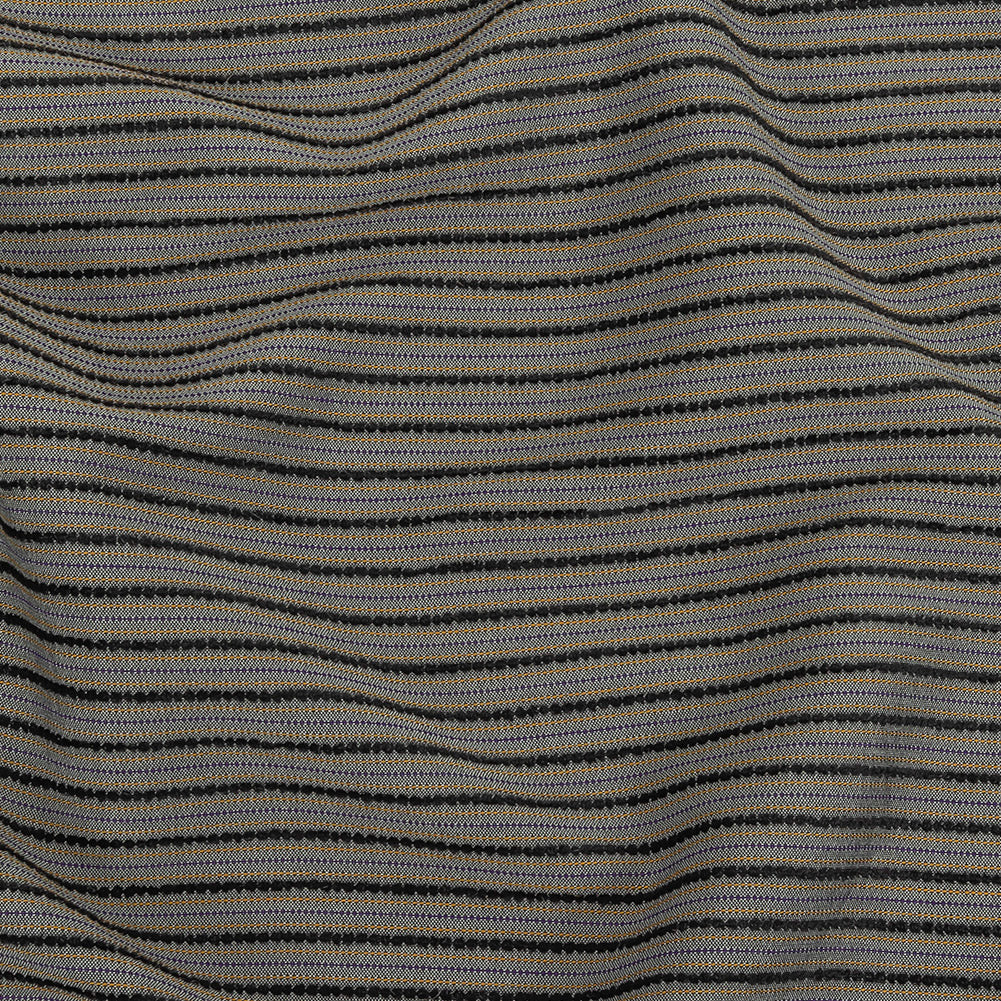 Gray, Daisy Daze and Royal Purple Striped Blended Rayon Woven Gray, Daisy Daze and Royal Purple Striped Blended Rayon Woven