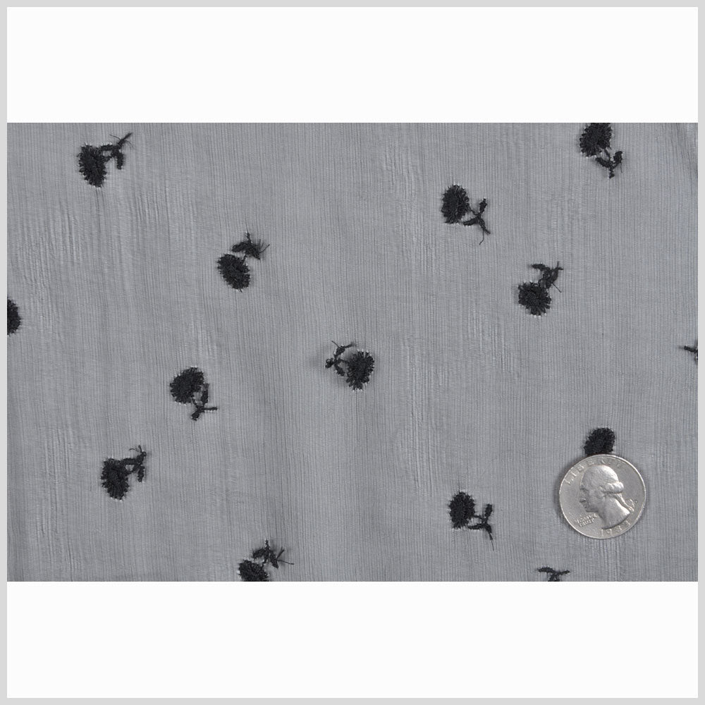 Carolina Herrera Italian Black Floral Cotton Embroidered Crinkled Silk Chiffon Full Carolina Herrera Italian Black Floral Cotton Embroidered Crinkled Silk Chiffon Full