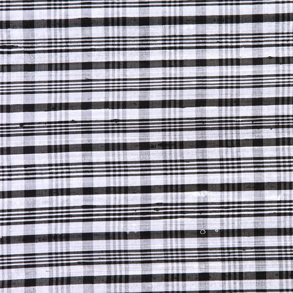 Black and Ivory Plaid Shantung/Dupioni Black and Ivory Plaid Shantung/Dupioni