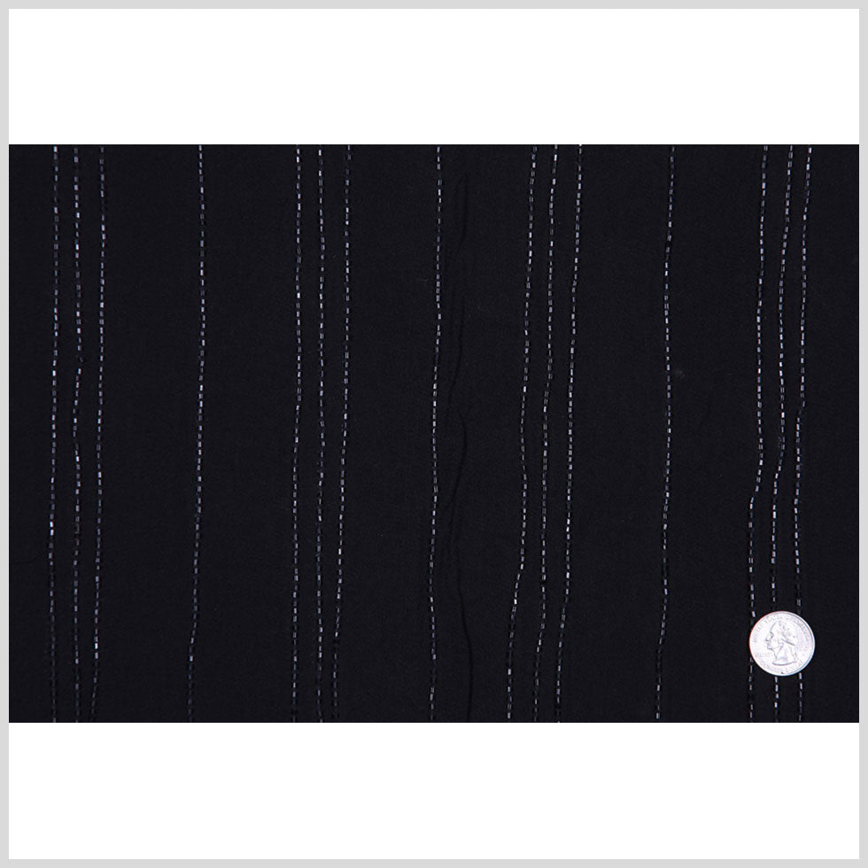 Black Beaded Double-Layer Rayon Gauze Full Black Beaded Double-Layer Rayon Gauze Full