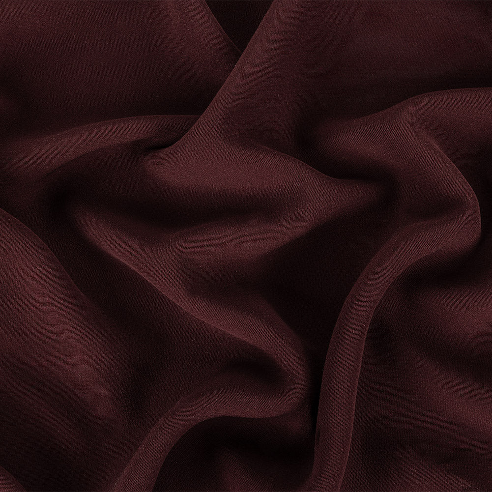 Ralph Lauren Maroon Silk 4 Ply Crepe Georgette Ralph Lauren Maroon Silk 4 Ply Crepe Georgette