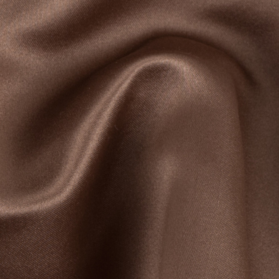 Hot Chocolate Double Faced Duchesse Satin - Detail Hot Chocolate Double Faced Duchesse Satin - Detail
