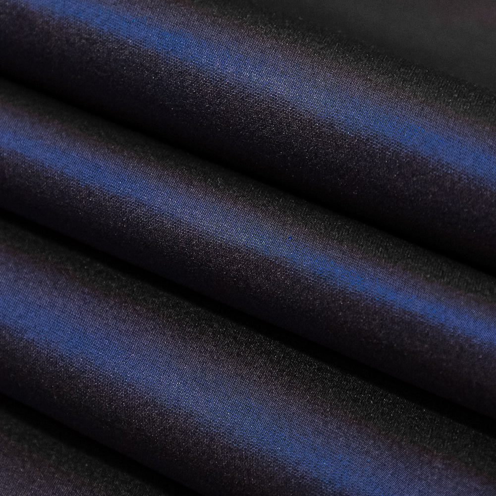 Iridescent Blue and Black Silk Taffeta Iridescent Blue and Black Silk Taffeta
