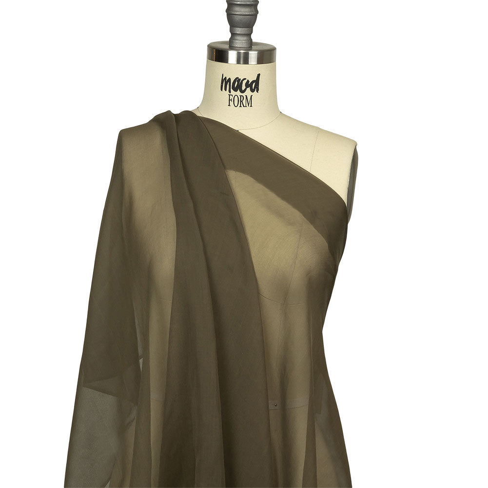 Olive Silk Chiffon - Detail Olive Silk Chiffon - Detail