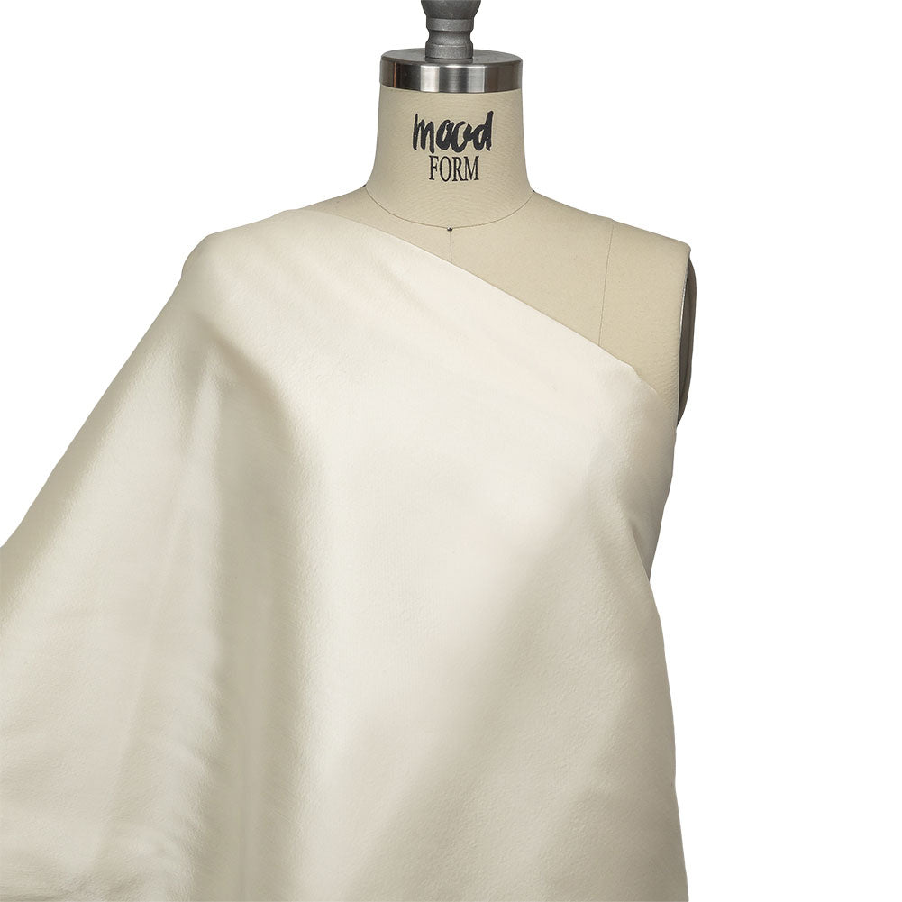 Cream Satin-Faced Silk and Wool Blended Woven Drape Cream Satin-Faced Silk and Wool Blended Woven Drape