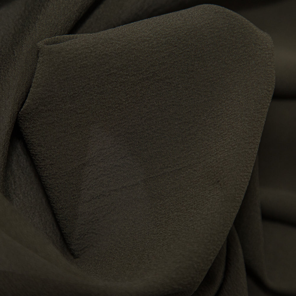 Kombu Green Stretch Silk Chiffon - Detail Kombu Green Stretch Silk Chiffon - Detail